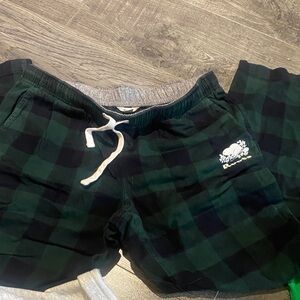 Green and Black Plaid roots pj pants